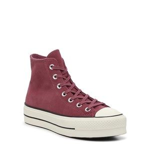 CHUCK TAYLOR Burgundy High Rise Platform
